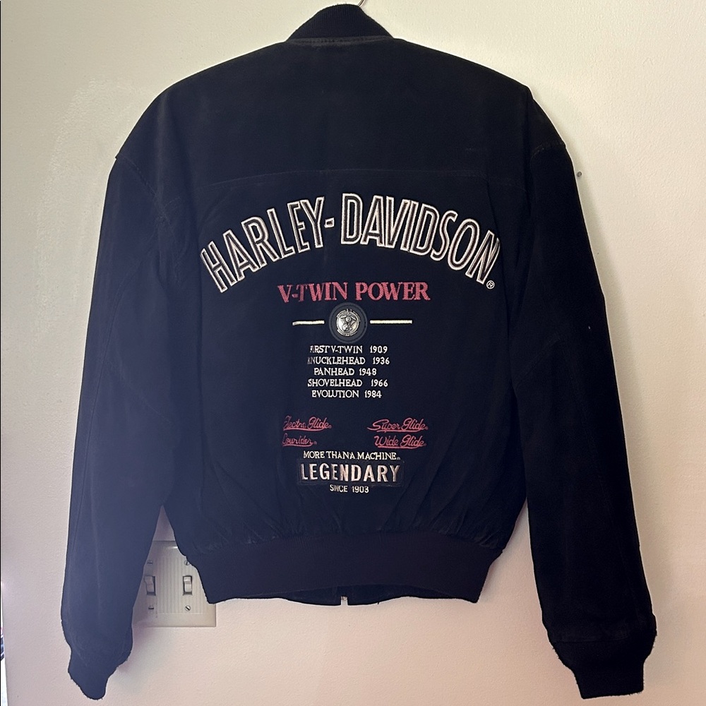 Harley-Davidson Vintage Suede Bomber Jacket - Picture 4 of 5
